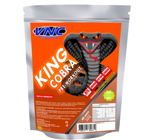 LANÇAMENTO PRÉ TREINO KING COBRA 225g (45 DOSES) - VNC SUPLEMENTOS